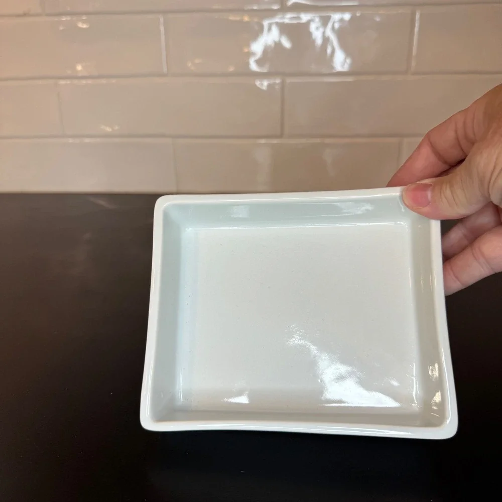 Pottery Barn Bradford Rectangular Tray Home Decor 6x5‎ White Ceramic Minimalist